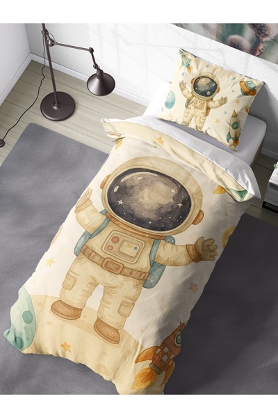 FAVOLLİ Space Adventure Single High Quality Duvet Cover Set