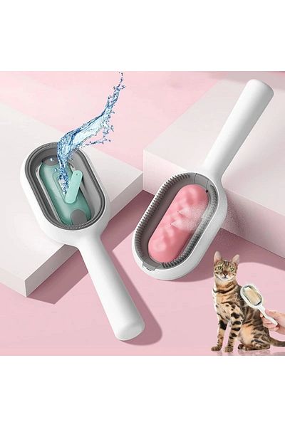PRATİKOBA Bfs Cat and Dog Hair Collection Brush with Water Tank Pet Comb with Water Tank