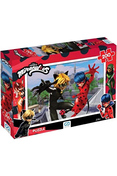 STOREMAX MUARTSHOP Games Mucize: Uğur Böceği ile Kara Kedi Lisanslı 200 Parça 33x48cm Çocuk Puzzle Yapb