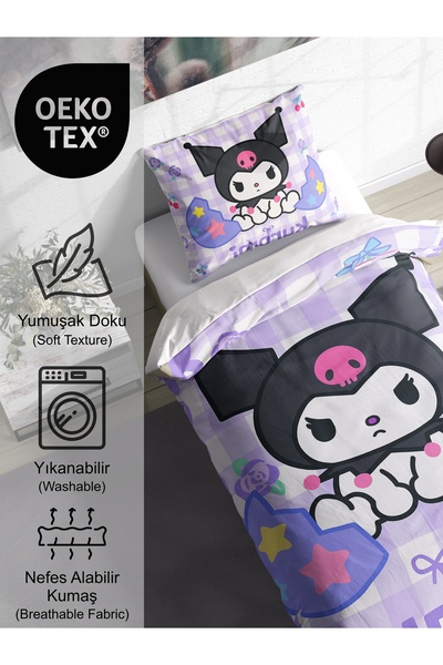 FAVOLLİ Character Kuromi Dream Single High Quality Duvet Cover Set