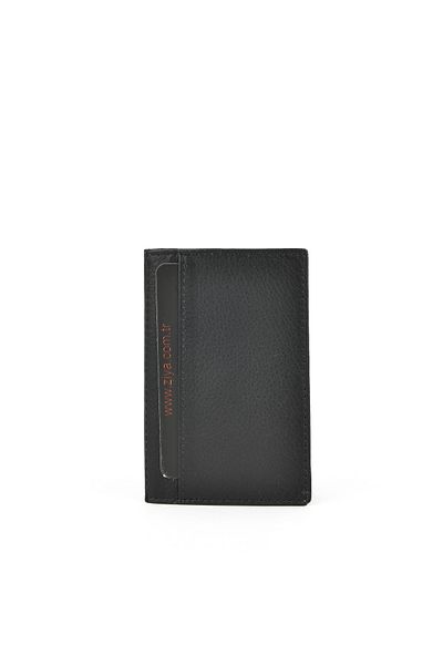 Ziya , Unisex Genuine Leather Card Holder 1539852Z03 Black