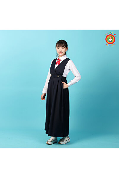MYSCHOOL مريول فقط بقصة سبعة مع ربطة عنق حمراء