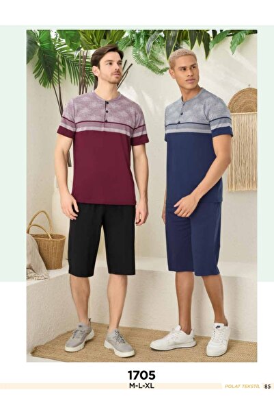 NightLove Banana Collar Jacquard Shorts Suit