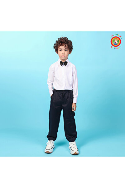 MYSCHOOL بنطلون فقط روضة و ابتدائي كحلي اولاد مع ربطة عنق سوداء