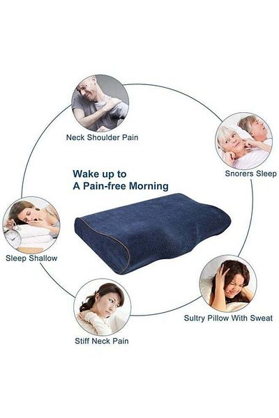 COOYA Memory Foam Pillow - Contour Sleeping Memory Foam Pillow Orthopedic Anti Snore for Bedroom 50×30cm