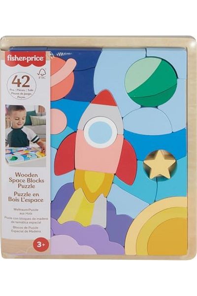 STOREMAX Muartshop Wooden Space Puzzle Fish of 42 Wooden Pieces for Children in Preschool Age