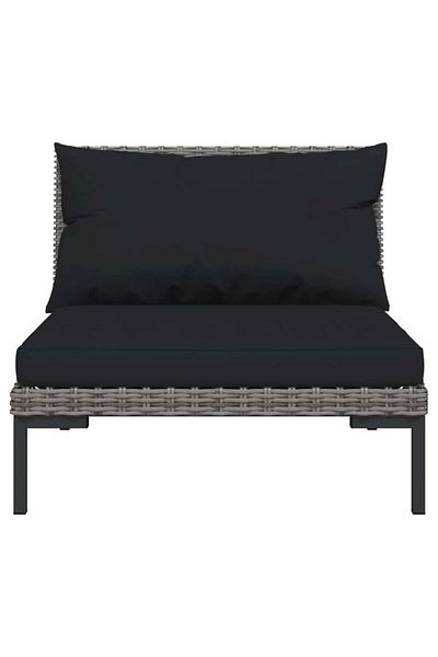 vidaxl 9 Piece Garden Lounge Set with Cushions Poly Rattan Dark Gray