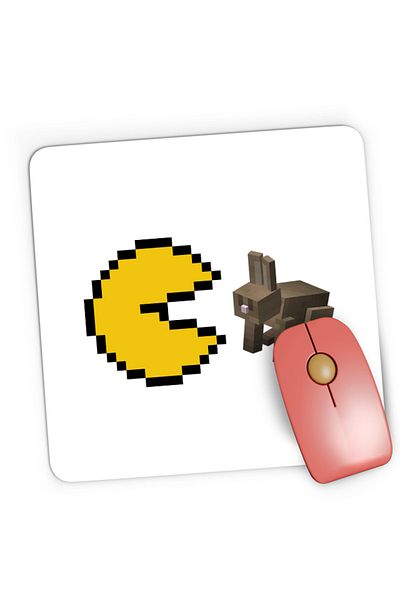 OEM Mousepad Gaming Pac Man Minecraft Rabbit Pixel Game Simple Japan, 21x19 см