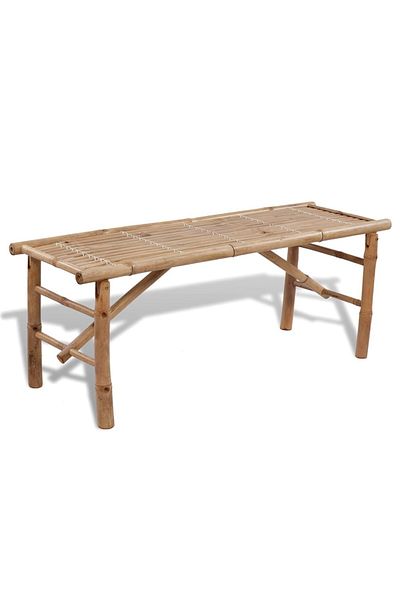 vidaxl Beer Table with 2 Benches 100 cm Bamboo