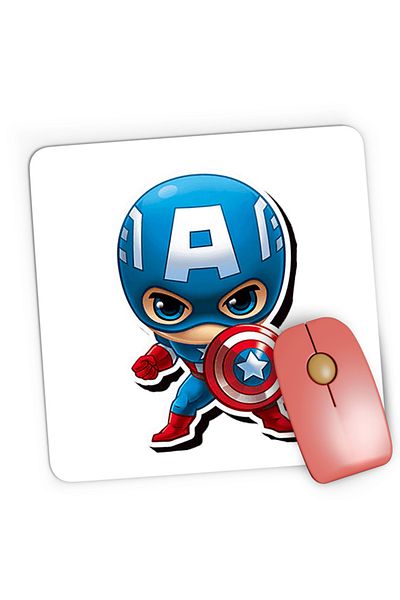 OEM Mousepad Gaming Captain America Chibi Action Joe Simon Jack Kirby, 21x19 см