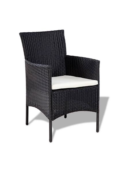 vidaxl 4 Piece Garden Lounge Set with Cushions Poly Rattan Black