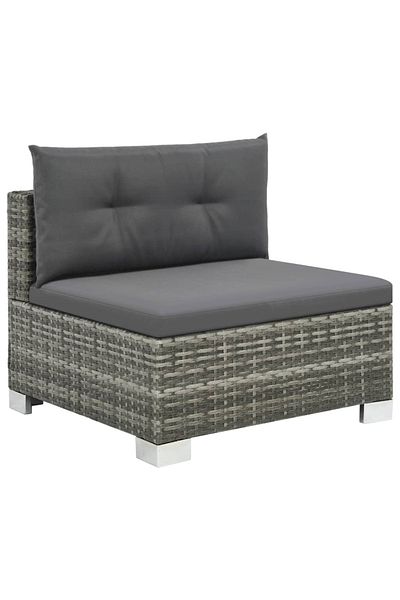 vidaxl 10 Piece Garden Lounge Set with Cushions Poly Rattan Gray