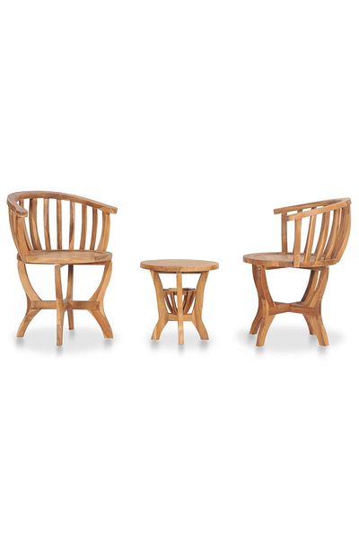 vidaxl 3 Piece Garden Bistro Set Solid Teak Wood