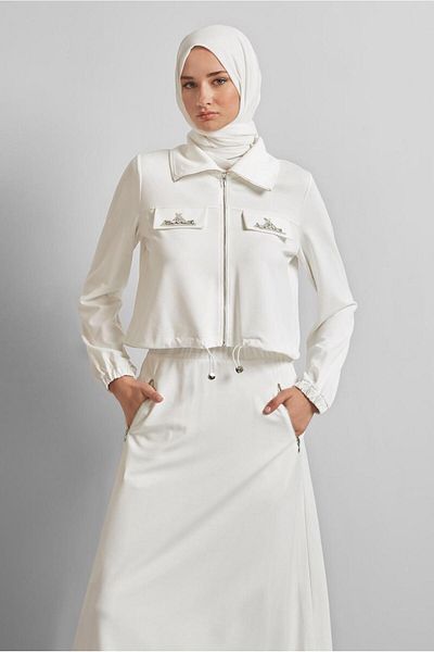 Alvina Stone Detail Skirt Tracksuit Set 45387
