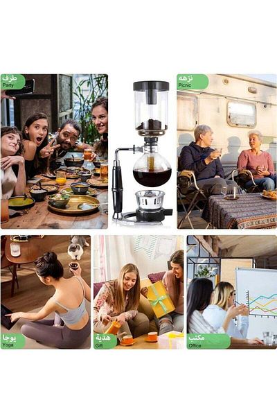 COOYA 500ml Siphon Manual Coffee Machine Glass Pot, Home DIY Coffee Tea Filter Manual Coffeemaker