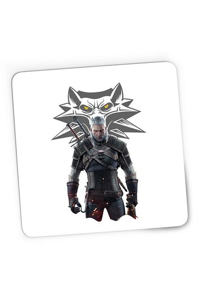 OEM Mousepad Gaming Witcher Wild Hunt Wolf Silver Armor Medieval, 21x19 см