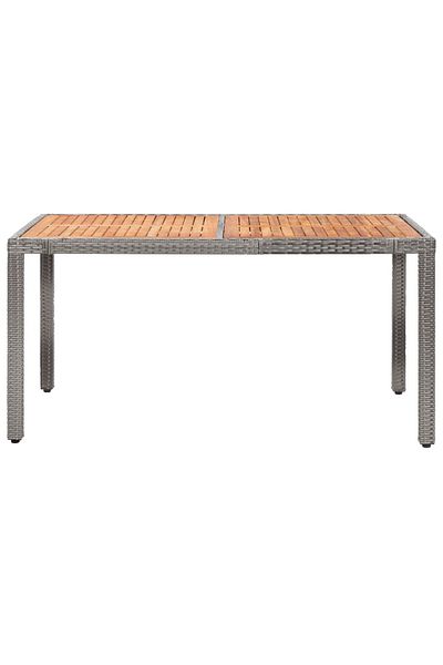 vidaxl 7 Piece Outdoor Dining Set with Cushions Poly Rattan Gray