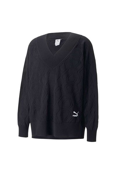 Puma Luxe Sport Oversize V-Neck Sweatshirt