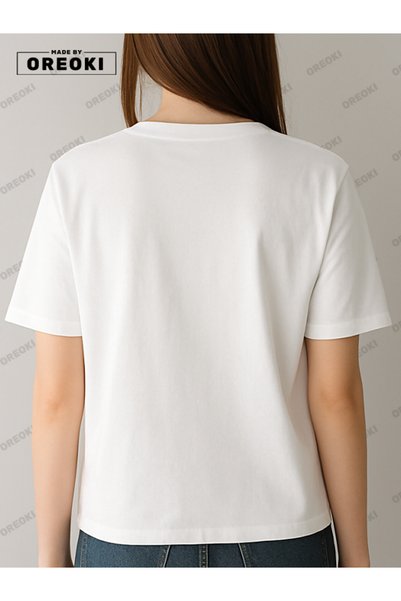 EFFRENATU I'M Perfect Printed Cotton Fabric Girl White T-Shirt