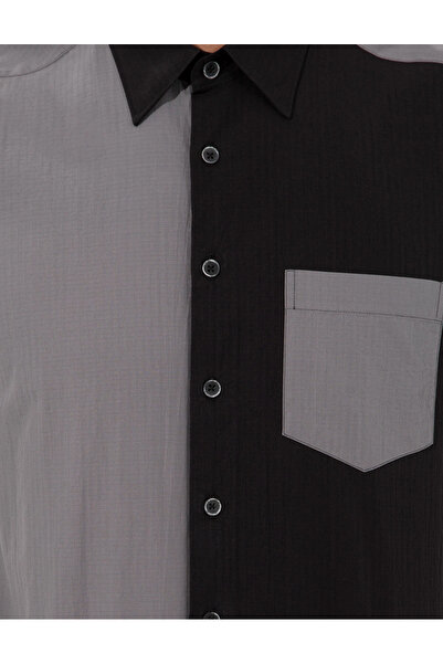 Pierre Cardin Men's Black Regular Fit Short Sleeve Shirt