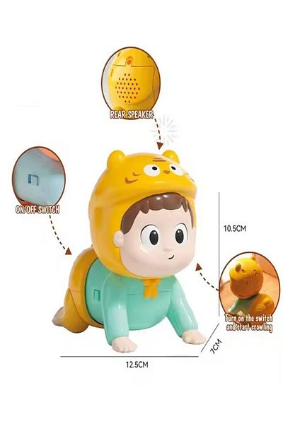 rexa Children's Head up Training Cute Chick Baby Electric Sound and Light Crawling Toys for Kids
