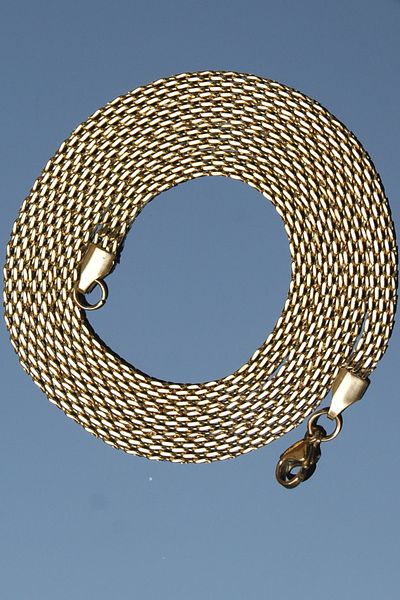 Rua Jewelry Steel Italian Knitted Straw Necklace 4 mm Gold Color |   Non-Blackening, Unisex, 2 Years Warranty