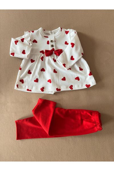 EM&FA TEKSTİL Cotton Bow Double Girl's Set