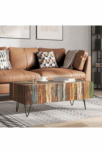 vidaxl Coffee Table Solid Reclaimed Wood 100x50x38 cm