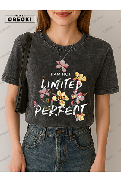 EFFRENATU تي شيرت بناتي من نسيج القطن المطبوع I'm Perfect