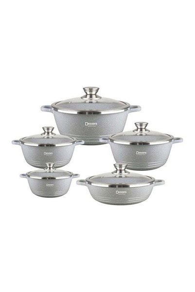Dessini 10-Piece Cookware Set Grey 32cm