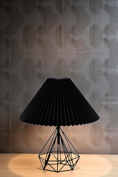 Lumexx Pyramid Black Folded Black Table Lamp