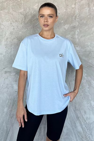 GÜLSELİ Tricou casual de bază cu imprimeu albastru