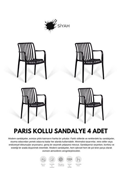 Daim Plastik PARİS | 4ADET KOLLU LUX CAFE & RESTAURANT SANDALYESİ