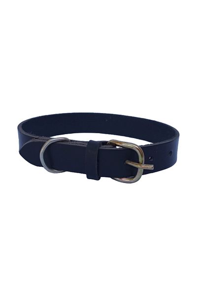 OEM Zgardă pentru câini, piele naturală neagră 60 x 2,5 cm, reglabilă 39-49 cm