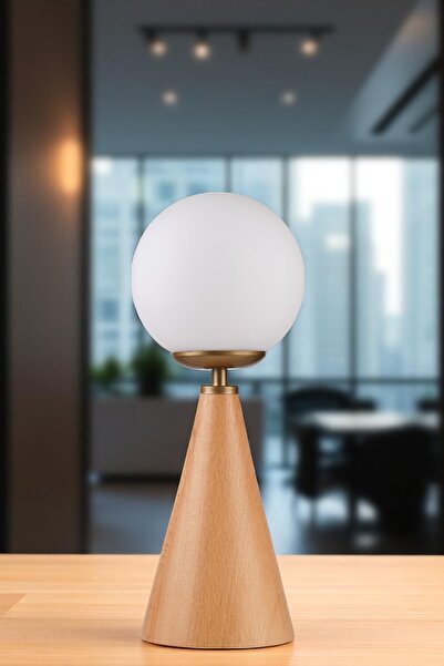 Lumexx Juno Naturel White Glass Table Lamp