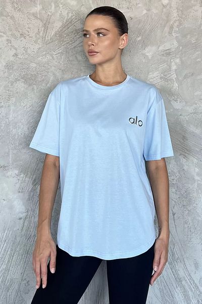 GÜLSELİ Tricou casual de bază cu imprimeu albastru