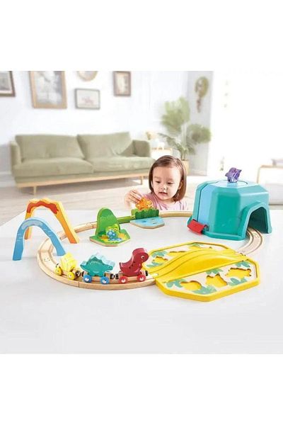 Hape Dinosaur train set with bucket