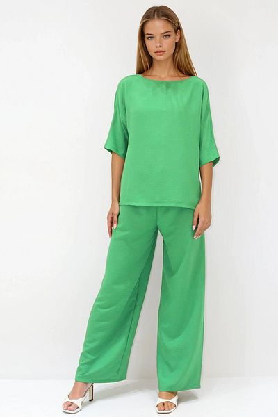 VAGGON Set de tricou și pantaloni verzi pentru femei Vs00361