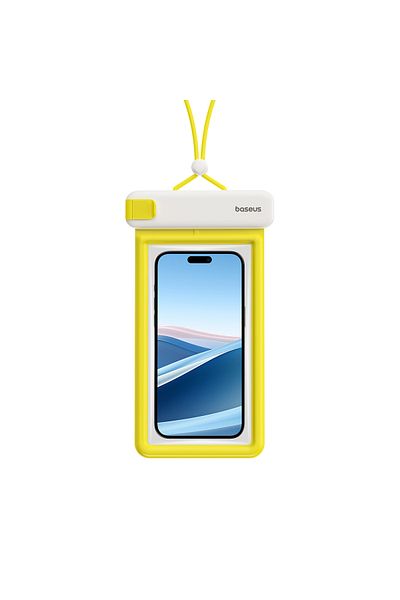 Baseus Etui wodoodporne do telefonu 7.2'' IPX8 Deep Dive 4 warstwy - biało-żółte