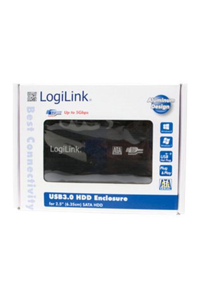 LogiLink | Obudowa pamięci masowej | Obudowa 2,5 cala S-SATA HDD USB 3.0 Alu | Dysk twardy