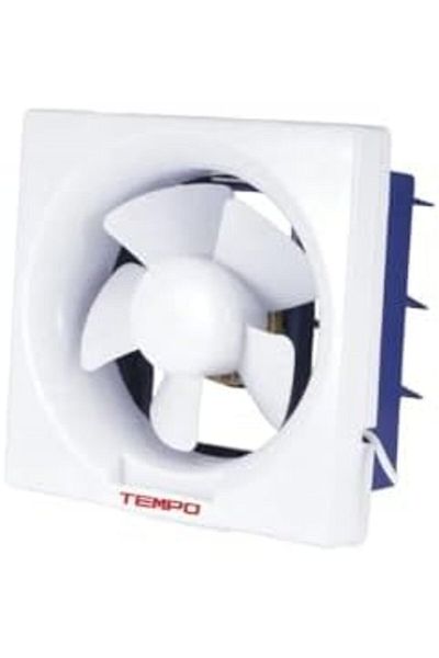 Tempo Wall-Mounted Plastic Exhaust Fan - 25×25 cm, 28W, Ideal for Kitchens and Bathrooms