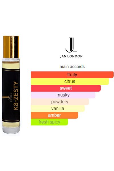 JAN LONDON Essential Attar Oil 10ml | Non-Alcoholic Unisex Roll-On | Inspired by Erba Pura (K8-ZESTY)