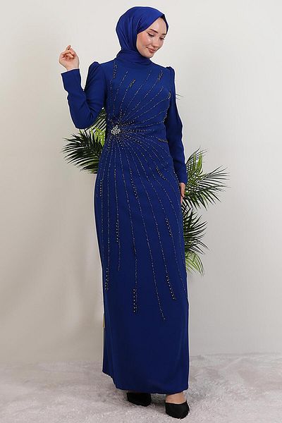 GİYZAMİLA Elçin Stone Φόρεμα Midnight Blue