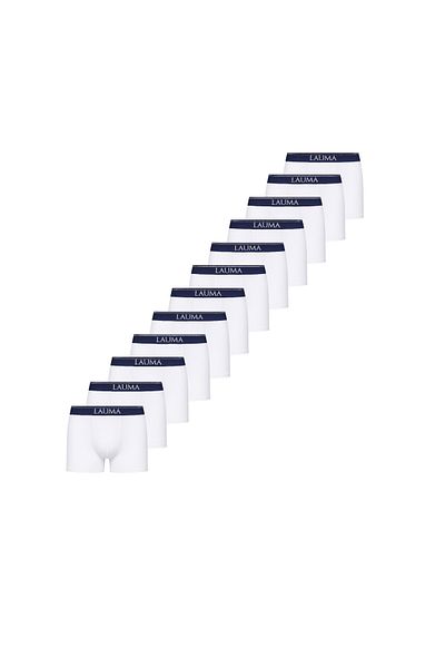 LAUMA Men's White Boxers 12 Pack