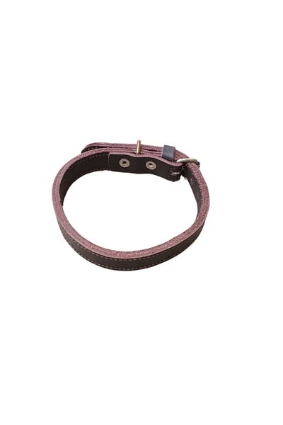 OEM Zgardă dublă din piele naturală maro, pentru câini, 55 x 2 cm