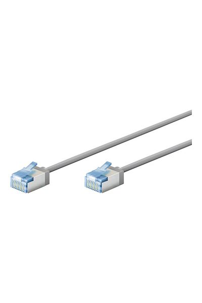 goobay 74304 Ultra-elastyczny kabel krosowy CAT 6A, wąski, U/UTP, 0,15 m, szary |