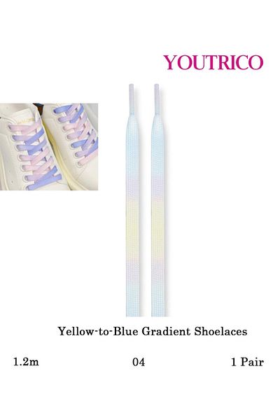 Youtrico 120cm Gradient Color Shoelaces - Vibrant Multicolor Laces for Sneakers 1 Pair