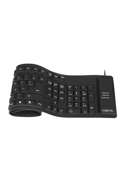 LogiLink | Elastyczna wodoodporna klawiatura USB + PS/2 | ID0019A | Elastyczna klawiatura