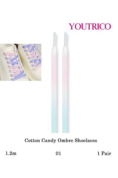 Youtrico 120cm Gradient Color Shoelaces - Vibrant Multicolor Laces for Sneakers 1 Pair