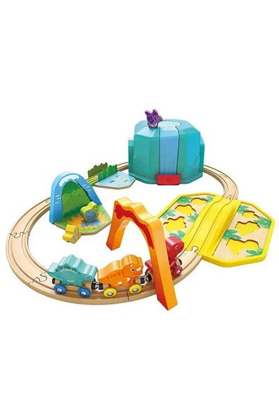 Hape Dinosaur train set with bucket